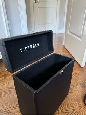 Victrola Black Storage Trunk for Home Organization